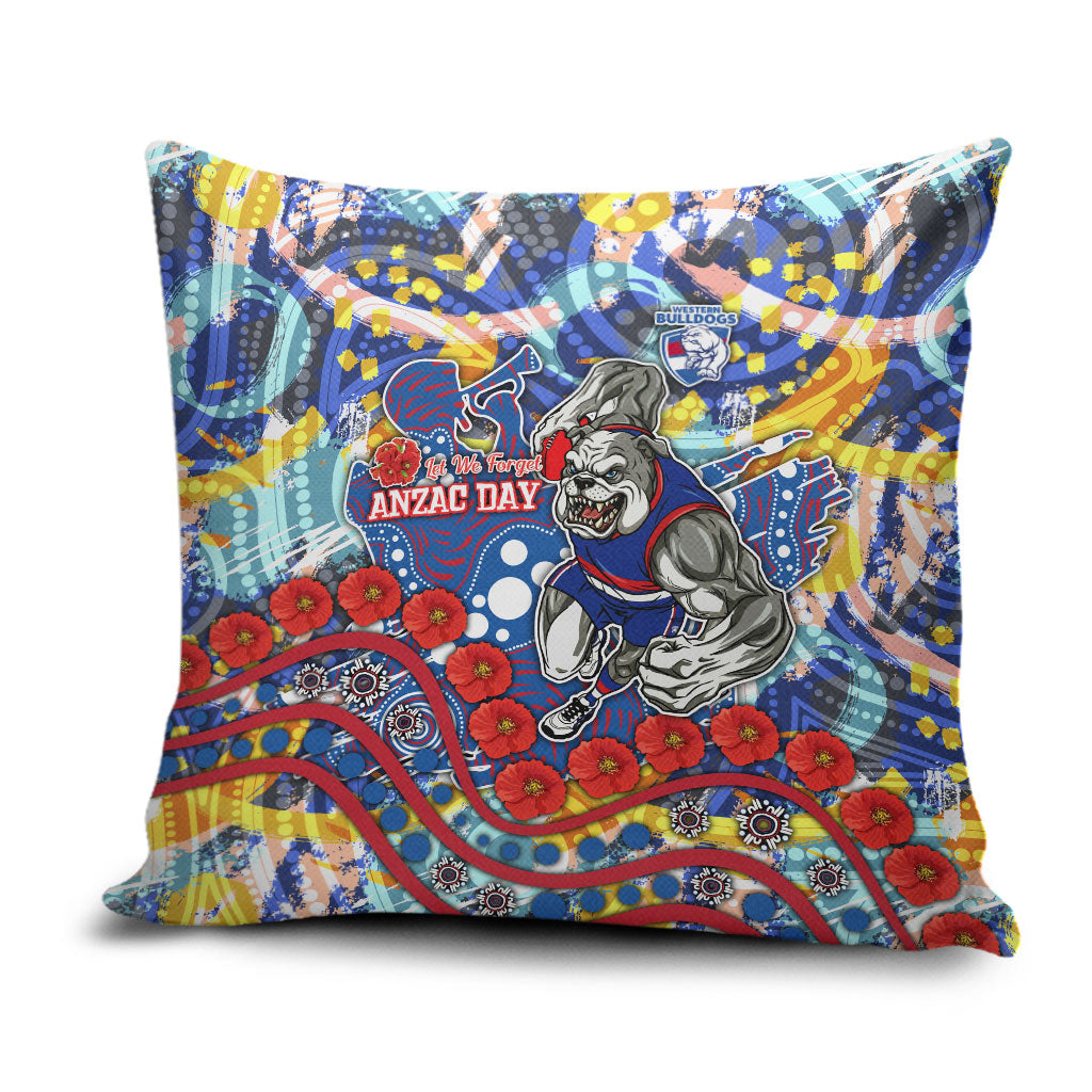 Western Bulldogs ANZAC Day Pillow Cover Aboriginal Dot Art Indigenous Australian Cultural