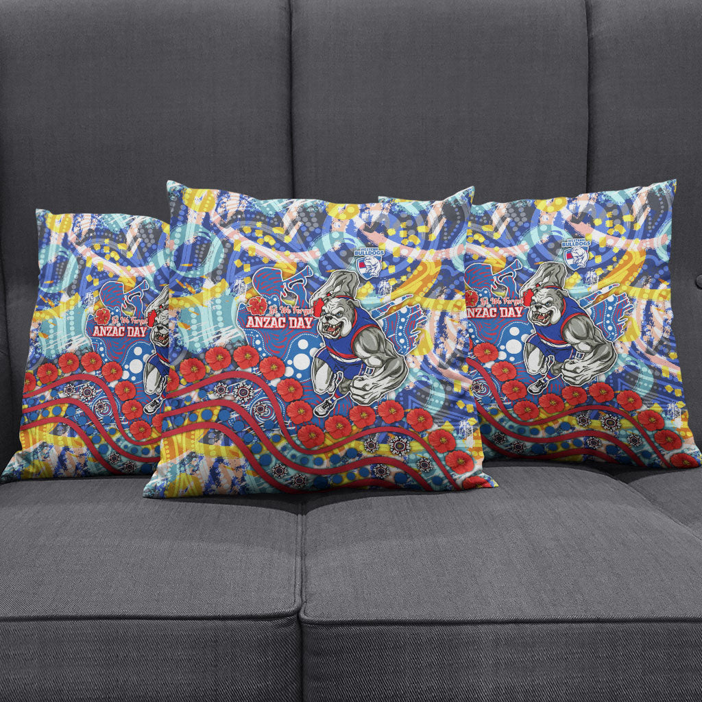Western Bulldogs ANZAC Day Pillow Cover Aboriginal Dot Art Indigenous Australian Cultural