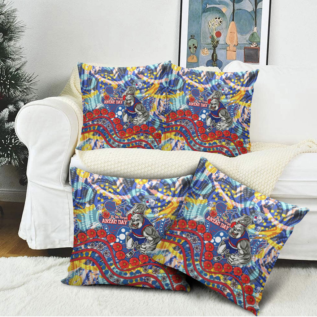 Western Bulldogs ANZAC Day Pillow Cover Aboriginal Dot Art Indigenous Australian Cultural