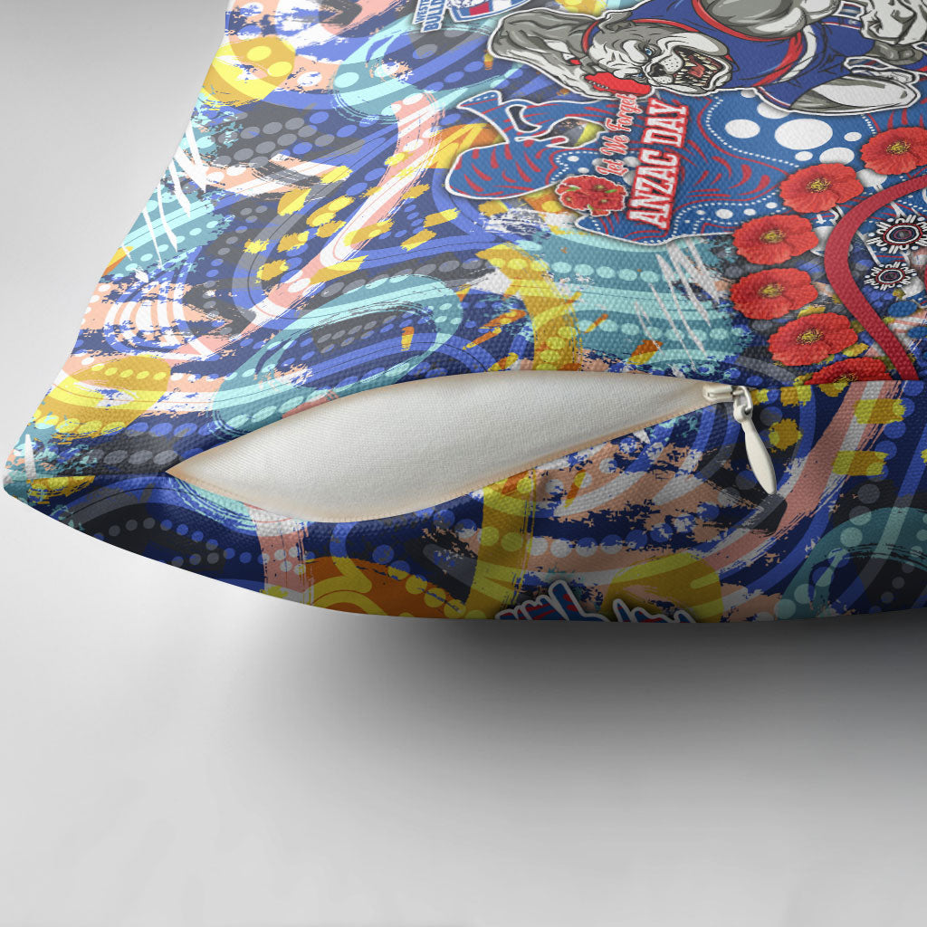 Western Bulldogs ANZAC Day Pillow Cover Aboriginal Dot Art Indigenous Australian Cultural