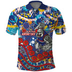 Western Bulldogs ANZAC Day Polo Shirt Aboriginal Dot Art Indigenous Australian Cultural