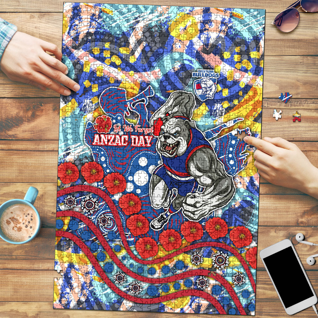Western Bulldogs ANZAC Day Puzzle Aboriginal Dot Art Indigenous Australian Cultural