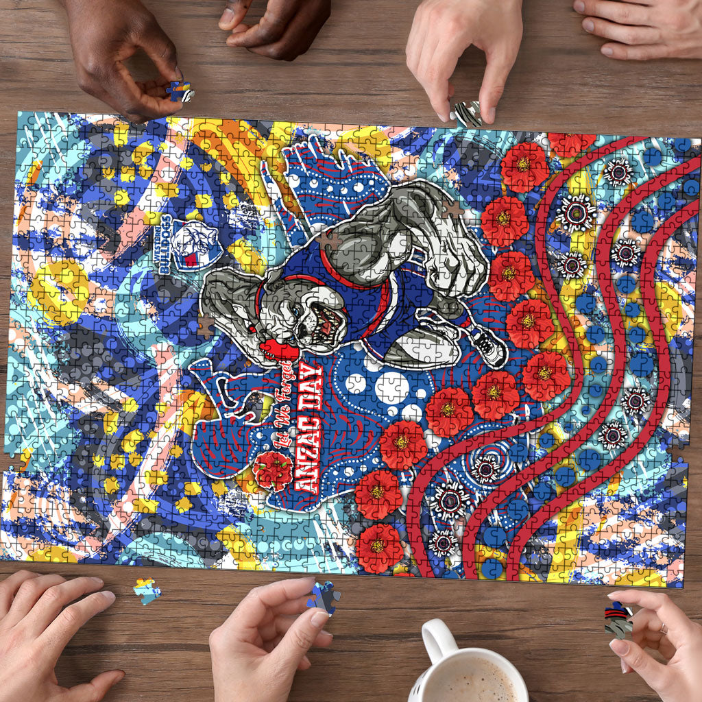 Western Bulldogs ANZAC Day Puzzle Aboriginal Dot Art Indigenous Australian Cultural