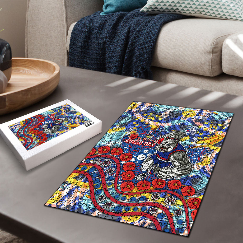 Western Bulldogs ANZAC Day Puzzle Aboriginal Dot Art Indigenous Australian Cultural