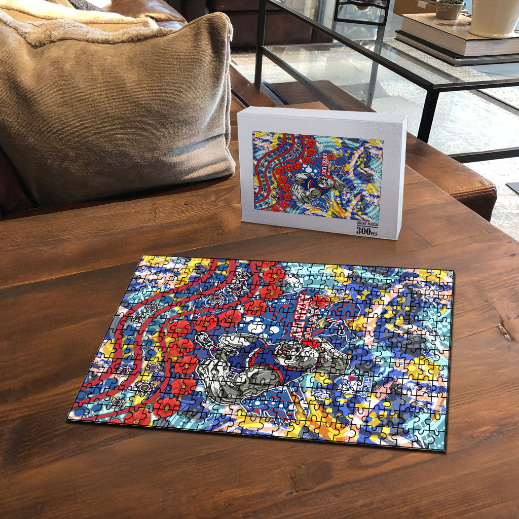 Western Bulldogs ANZAC Day Puzzle Aboriginal Dot Art Indigenous Australian Cultural