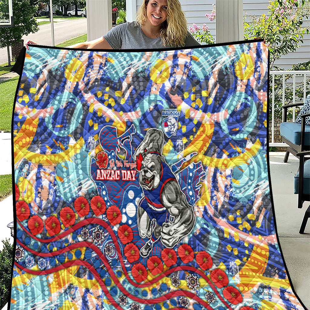 Western Bulldogs ANZAC Day Quilt Aboriginal Dot Art Indigenous Australian Cultural