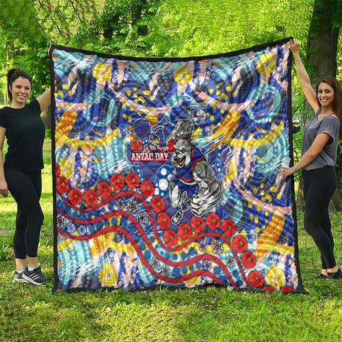 Western Bulldogs ANZAC Day Quilt Aboriginal Dot Art Indigenous Australian Cultural