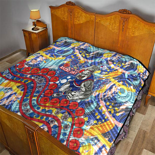 Western Bulldogs ANZAC Day Quilt Aboriginal Dot Art Indigenous Australian Cultural