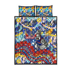 Western Bulldogs ANZAC Day Quilt Bed Set Aboriginal Dot Art Indigenous Australian Cultural