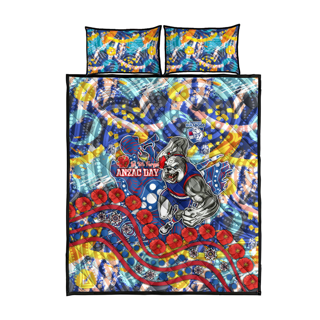 Western Bulldogs ANZAC Day Quilt Bed Set Aboriginal Dot Art Indigenous Australian Cultural