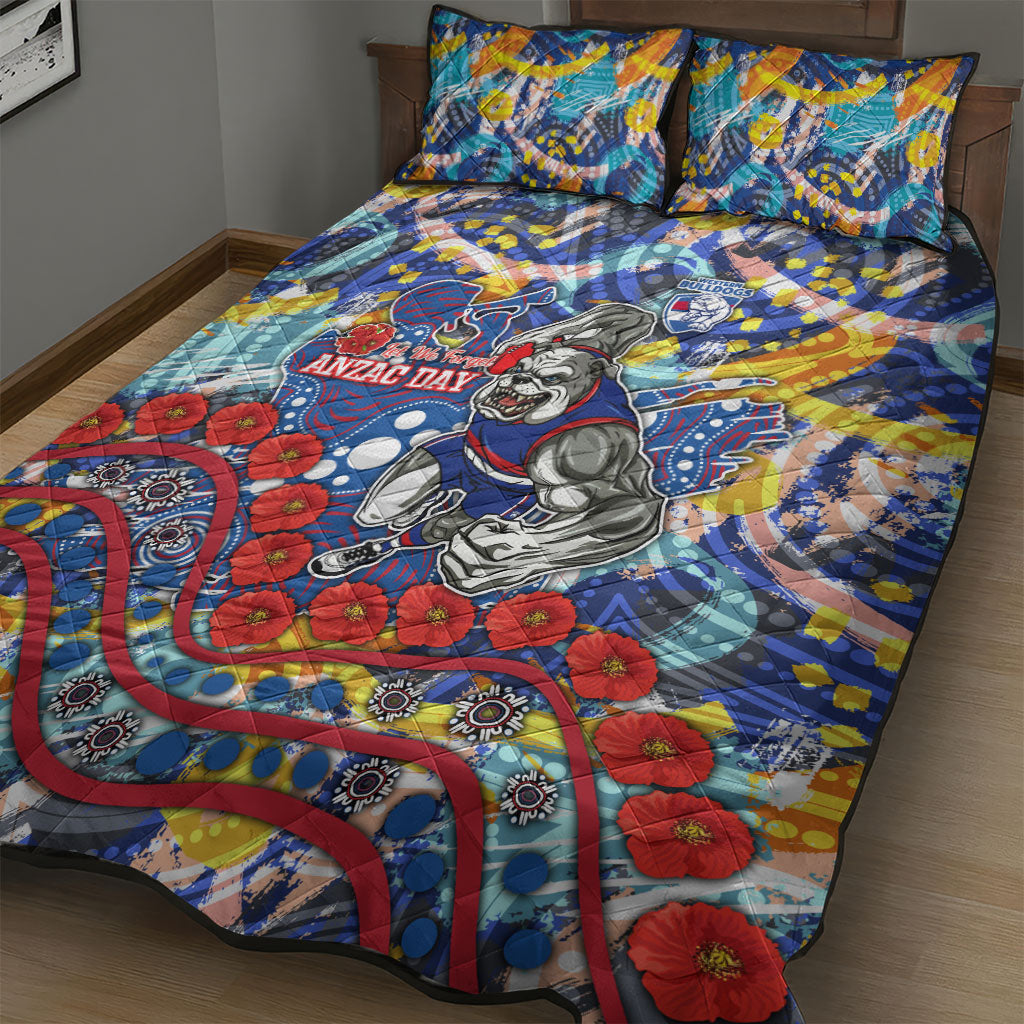 Western Bulldogs ANZAC Day Quilt Bed Set Aboriginal Dot Art Indigenous Australian Cultural