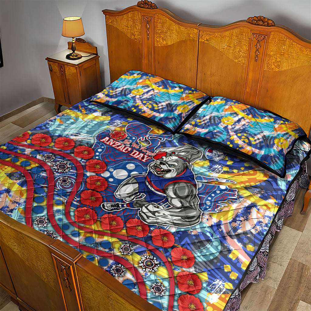 Western Bulldogs ANZAC Day Quilt Bed Set Aboriginal Dot Art Indigenous Australian Cultural