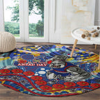 Western Bulldogs ANZAC Day Round Carpet Aboriginal Dot Art Indigenous Australian Cultural
