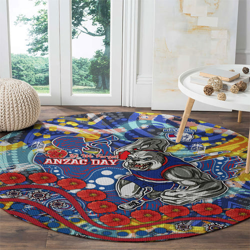 Western Bulldogs ANZAC Day Round Carpet Aboriginal Dot Art Indigenous Australian Cultural