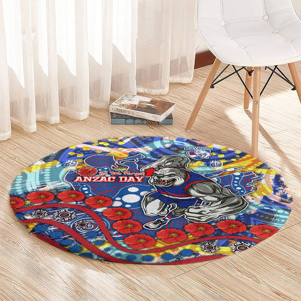 Western Bulldogs ANZAC Day Round Carpet Aboriginal Dot Art Indigenous Australian Cultural