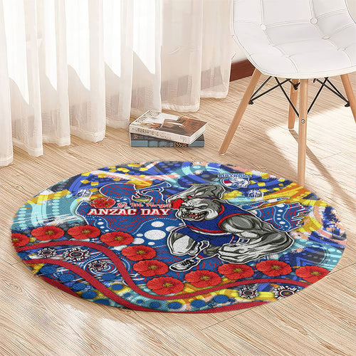 Western Bulldogs ANZAC Day Round Carpet Aboriginal Dot Art Indigenous Australian Cultural
