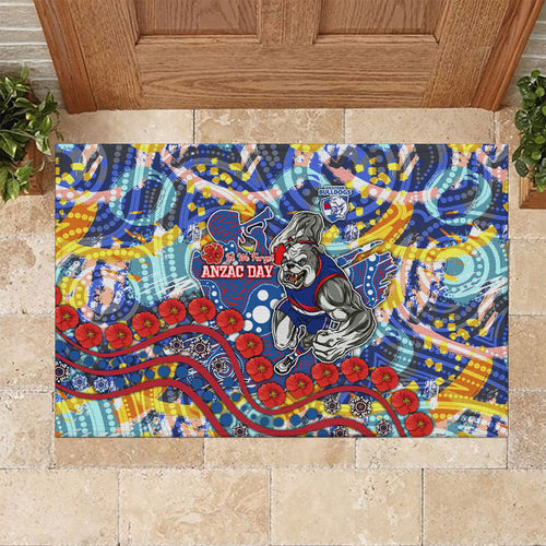 Western Bulldogs ANZAC Day Rubber Doormat Aboriginal Dot Art Indigenous Australian Cultural