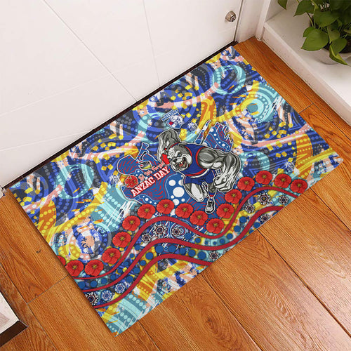 Western Bulldogs ANZAC Day Rubber Doormat Aboriginal Dot Art Indigenous Australian Cultural