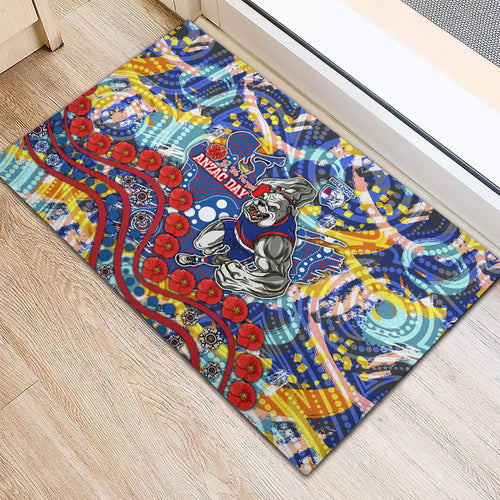 Western Bulldogs ANZAC Day Rubber Doormat Aboriginal Dot Art Indigenous Australian Cultural