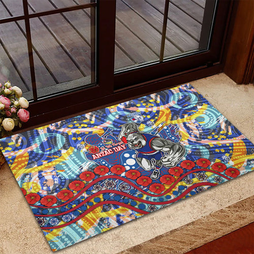 Western Bulldogs ANZAC Day Rubber Doormat Aboriginal Dot Art Indigenous Australian Cultural