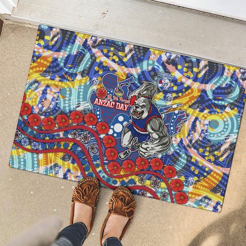 Western Bulldogs ANZAC Day Rubber Doormat Aboriginal Dot Art Indigenous Australian Cultural