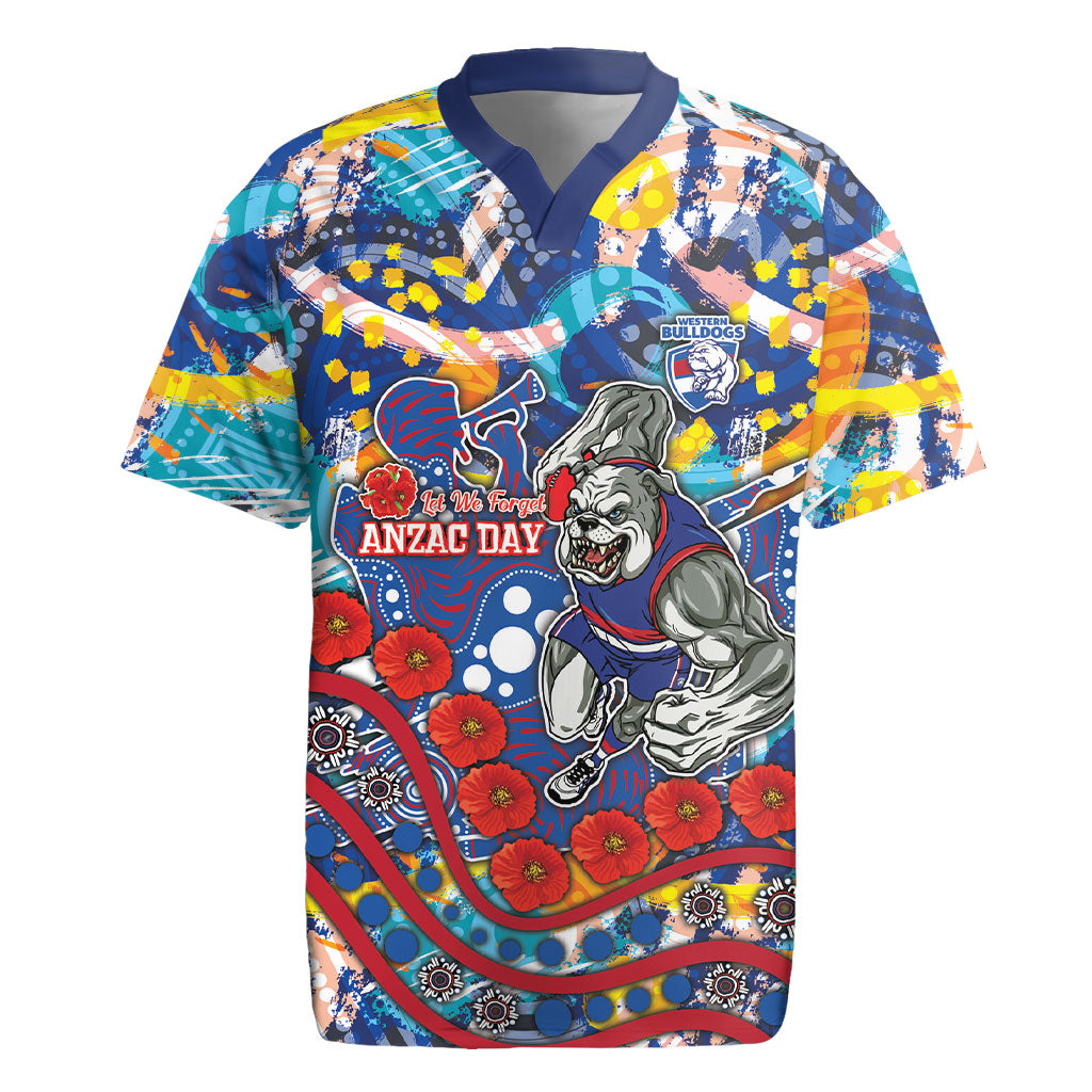 Western Bulldogs ANZAC Day Rugby Jersey Aboriginal Dot Art Indigenous Australian Cultural