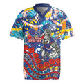 Western Bulldogs ANZAC Day Rugby Jersey Aboriginal Dot Art Indigenous Australian Cultural