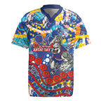 Western Bulldogs ANZAC Day Rugby Jersey Aboriginal Dot Art Indigenous Australian Cultural