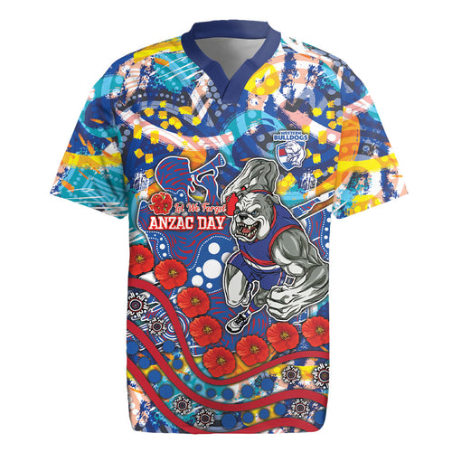 Western Bulldogs ANZAC Day Rugby Jersey Aboriginal Dot Art Indigenous Australian Cultural