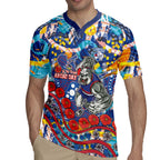 Western Bulldogs ANZAC Day Rugby Jersey Aboriginal Dot Art Indigenous Australian Cultural