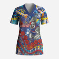 Western Bulldogs ANZAC Day Scrub Top Aboriginal Dot Art Indigenous Australian Cultural