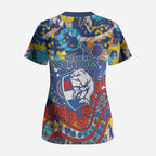 Western Bulldogs ANZAC Day Scrub Top Aboriginal Dot Art Indigenous Australian Cultural