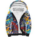 Western Bulldogs ANZAC Day Sherpa Hoodie Aboriginal Dot Art Indigenous Australian Cultural