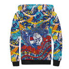Western Bulldogs ANZAC Day Sherpa Hoodie Aboriginal Dot Art Indigenous Australian Cultural