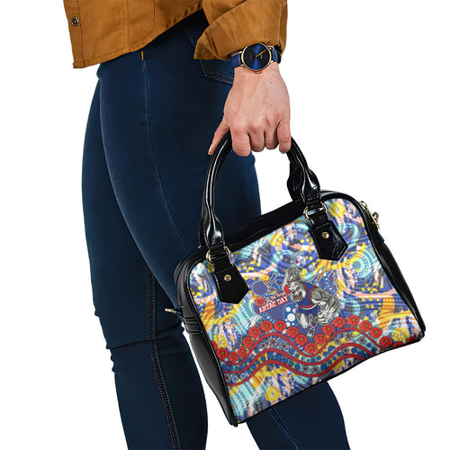 Western Bulldogs ANZAC Day Shoulder Handbag Aboriginal Dot Art Indigenous Australian Cultural