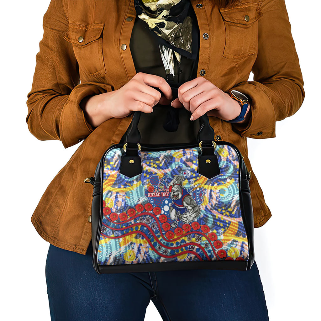Western Bulldogs ANZAC Day Shoulder Handbag Aboriginal Dot Art Indigenous Australian Cultural