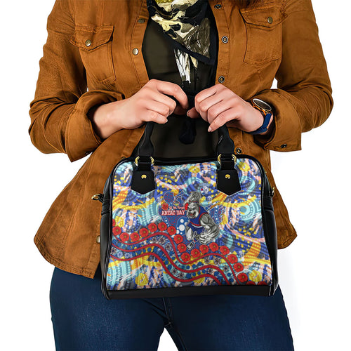 Western Bulldogs ANZAC Day Shoulder Handbag Aboriginal Dot Art Indigenous Australian Cultural