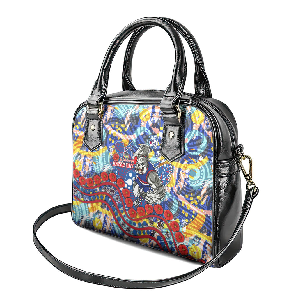 Western Bulldogs ANZAC Day Shoulder Handbag Aboriginal Dot Art Indigenous Australian Cultural