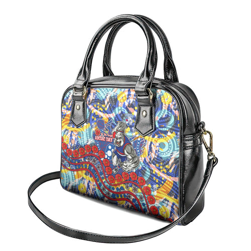 Western Bulldogs ANZAC Day Shoulder Handbag Aboriginal Dot Art Indigenous Australian Cultural