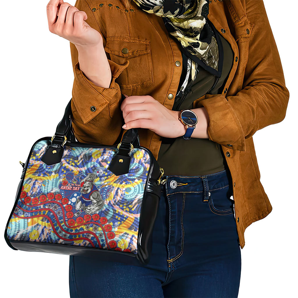 Western Bulldogs ANZAC Day Shoulder Handbag Aboriginal Dot Art Indigenous Australian Cultural