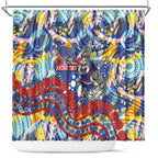 Western Bulldogs ANZAC Day Shower Curtain Aboriginal Dot Art Indigenous Australian Cultural