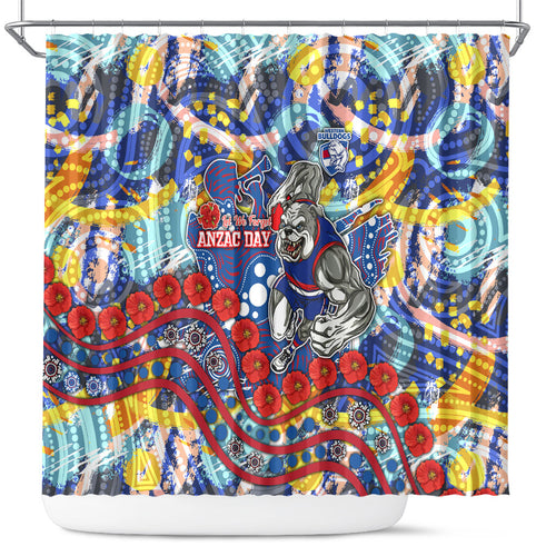 Western Bulldogs ANZAC Day Shower Curtain Aboriginal Dot Art Indigenous Australian Cultural