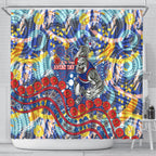 Western Bulldogs ANZAC Day Shower Curtain Aboriginal Dot Art Indigenous Australian Cultural