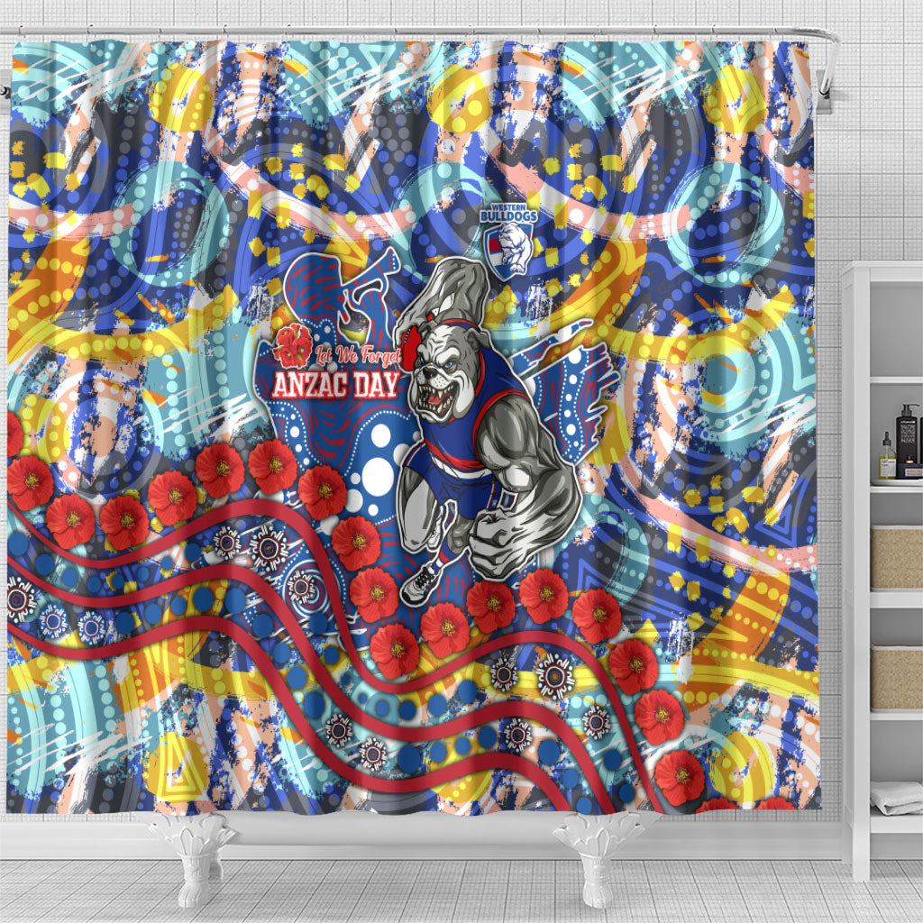 Western Bulldogs ANZAC Day Shower Curtain Aboriginal Dot Art Indigenous Australian Cultural