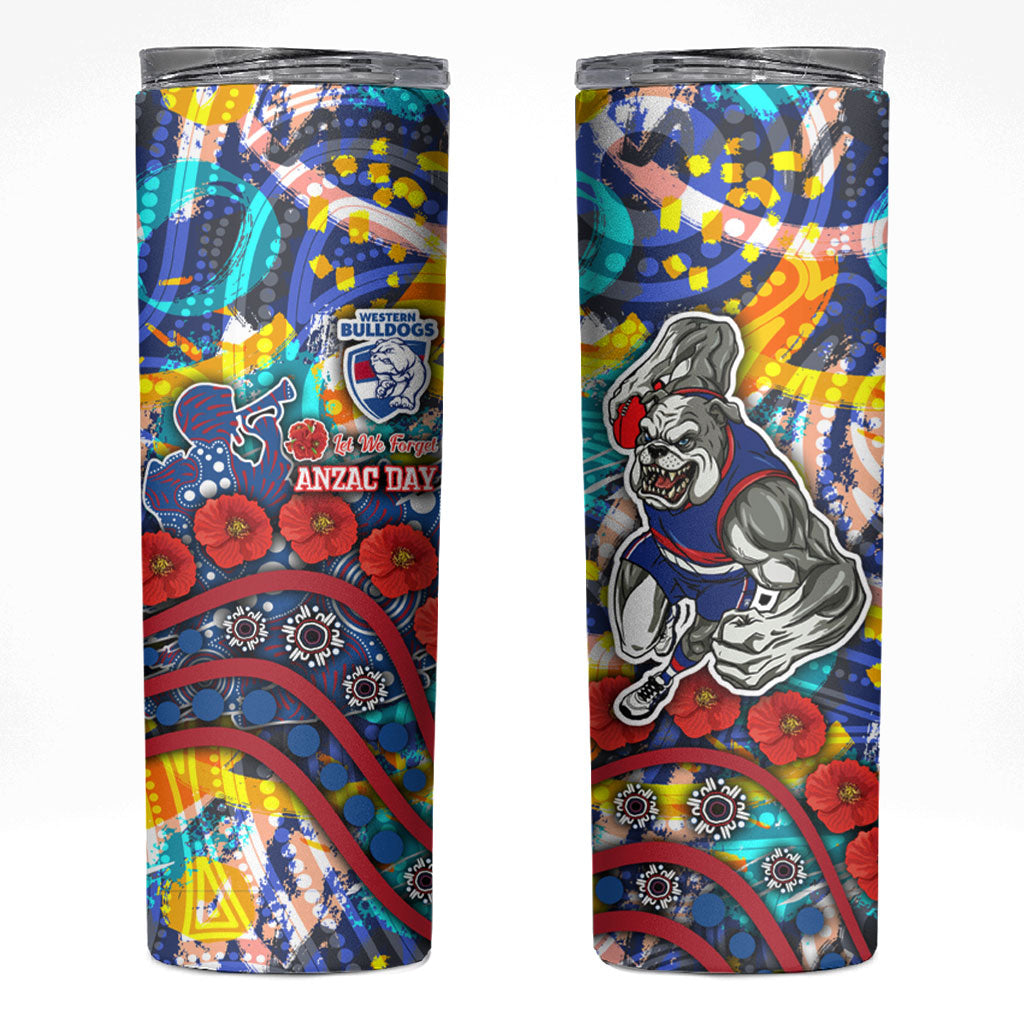 Western Bulldogs ANZAC Day Skinny Tumbler Aboriginal Dot Art Indigenous Australian Cultural