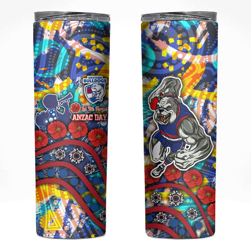 Western Bulldogs ANZAC Day Skinny Tumbler Aboriginal Dot Art Indigenous Australian Cultural