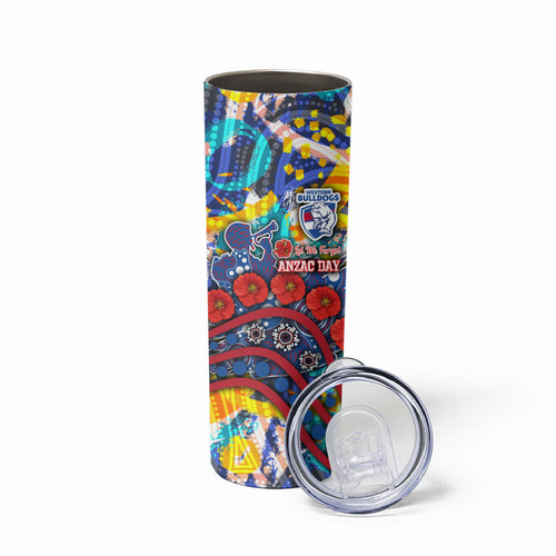 Western Bulldogs ANZAC Day Skinny Tumbler Aboriginal Dot Art Indigenous Australian Cultural