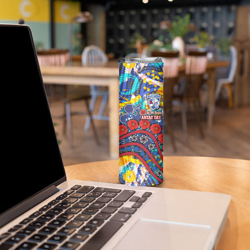 Western Bulldogs ANZAC Day Skinny Tumbler Aboriginal Dot Art Indigenous Australian Cultural