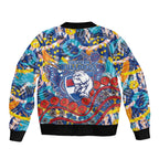 Western Bulldogs ANZAC Day Sleeve Zip Bomber Jacket Aboriginal Dot Art Indigenous Australian Cultural