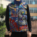 Western Bulldogs ANZAC Day Sleeveless Puffer Jacket Aboriginal Dot Art Indigenous Australian Cultural